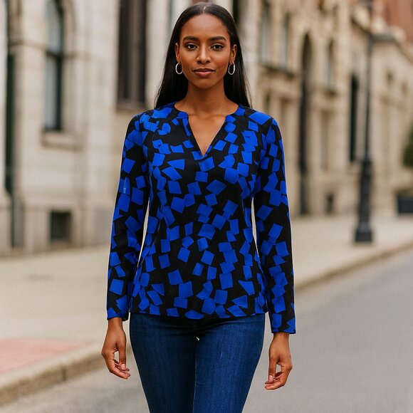 Cuddy Jamie Cobalt Blue Blouse - Picture 2 of 6